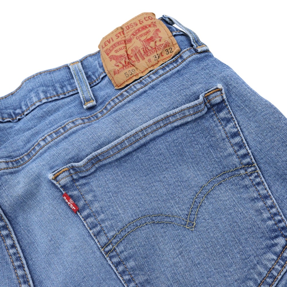 Levis 559 Relaxed Straight Jeans Mens 38x32 Blue Medium Wash 00559-0421